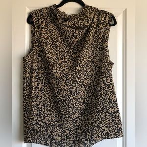 DKNY Printed Cowl Neck Blouse, Sz Large